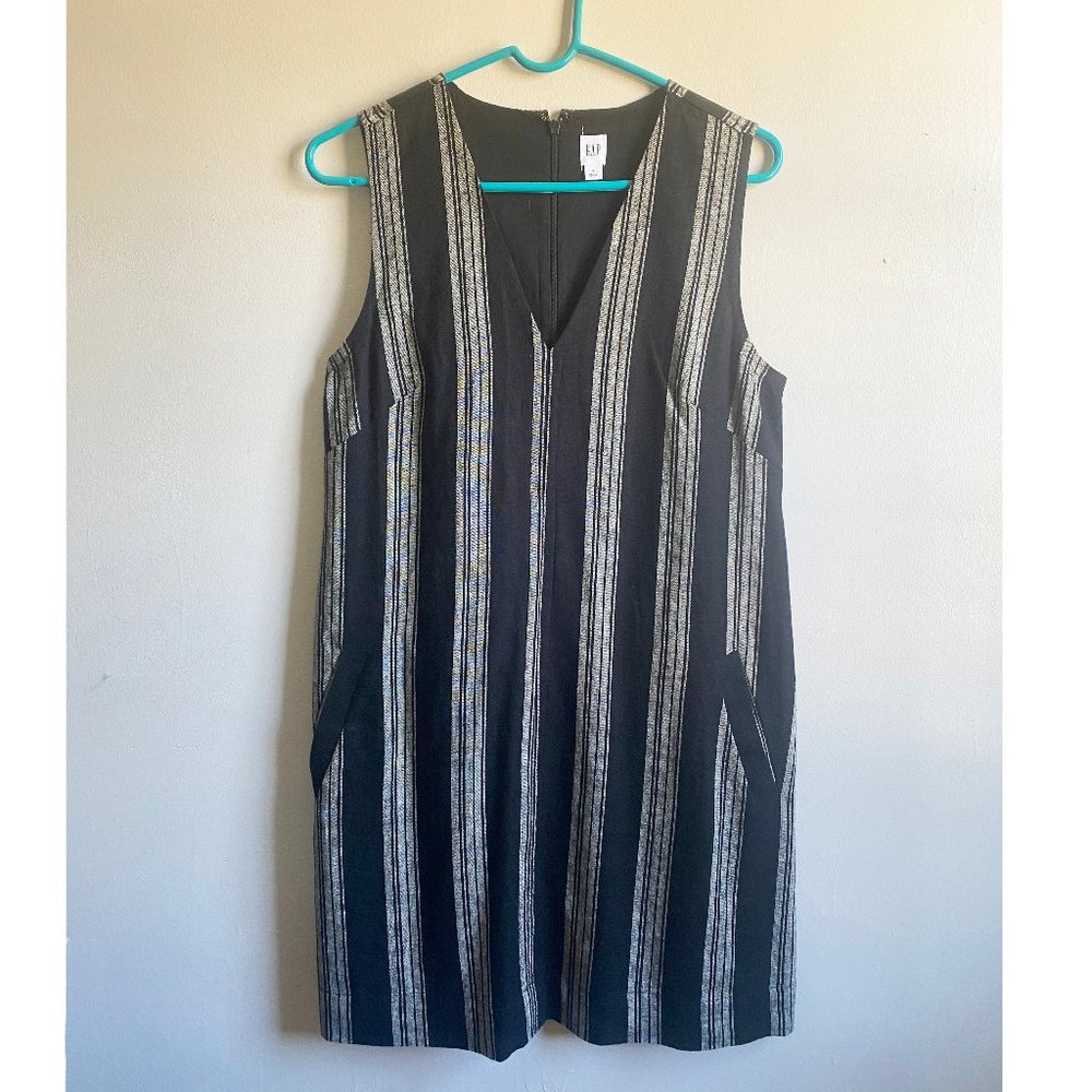Gap linen striped shift dress